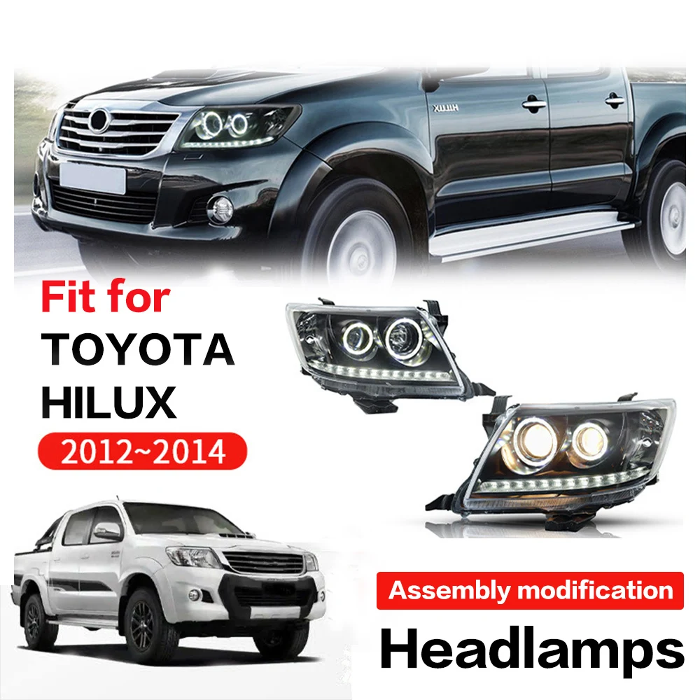 

For Toyota Hilux 2012 2013 2014 LED Headlight High Beam Light Front Lamp Quality Retrofit Assemby Night Accessory Stoplight