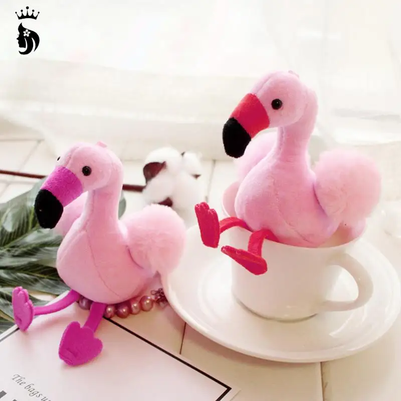 1PC Fluffy Flamingo Keychain Pompom Woman Fur Bag Charms Keyrings Pom Car Pendant Key Ring Holder Jewelry Christmas Random Color