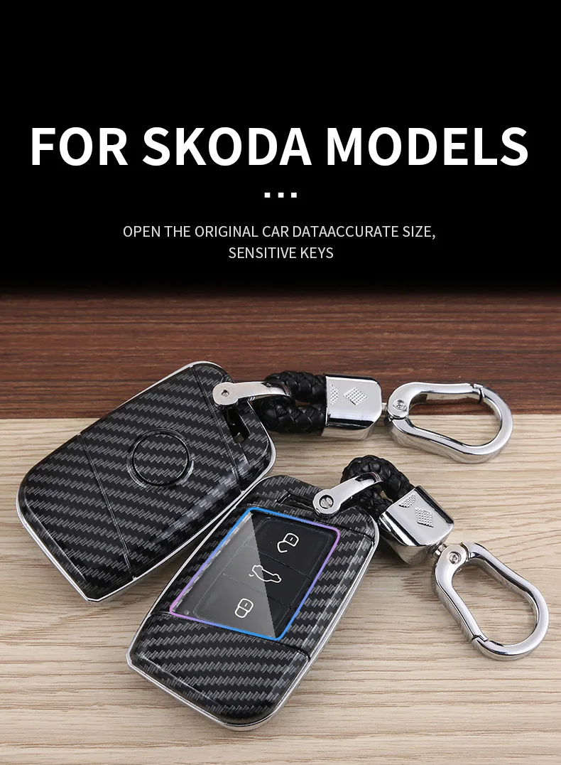 

Premium Carbon Fiber Texture 1PCS Car Key Shell for Skoda - Full Coverage Protection, Signal Preservation, and Elegant Style