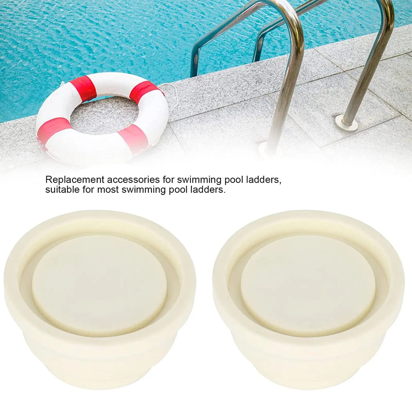 Ladder Bumper, Set of 2pcs White Ladder Rubber Plug for Swimming Pool Ladders Swimming Pool Accessory