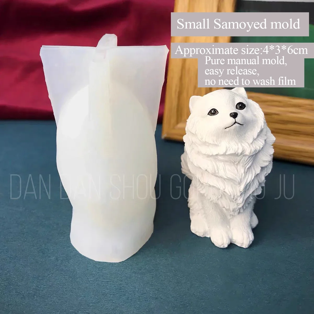 Silicone Mold for Aromatherapy Plaster, Epoxy Resin, Three-Dimensional Mold, DIY Manual Mold, Love Samoye Dog, Grinding Tools