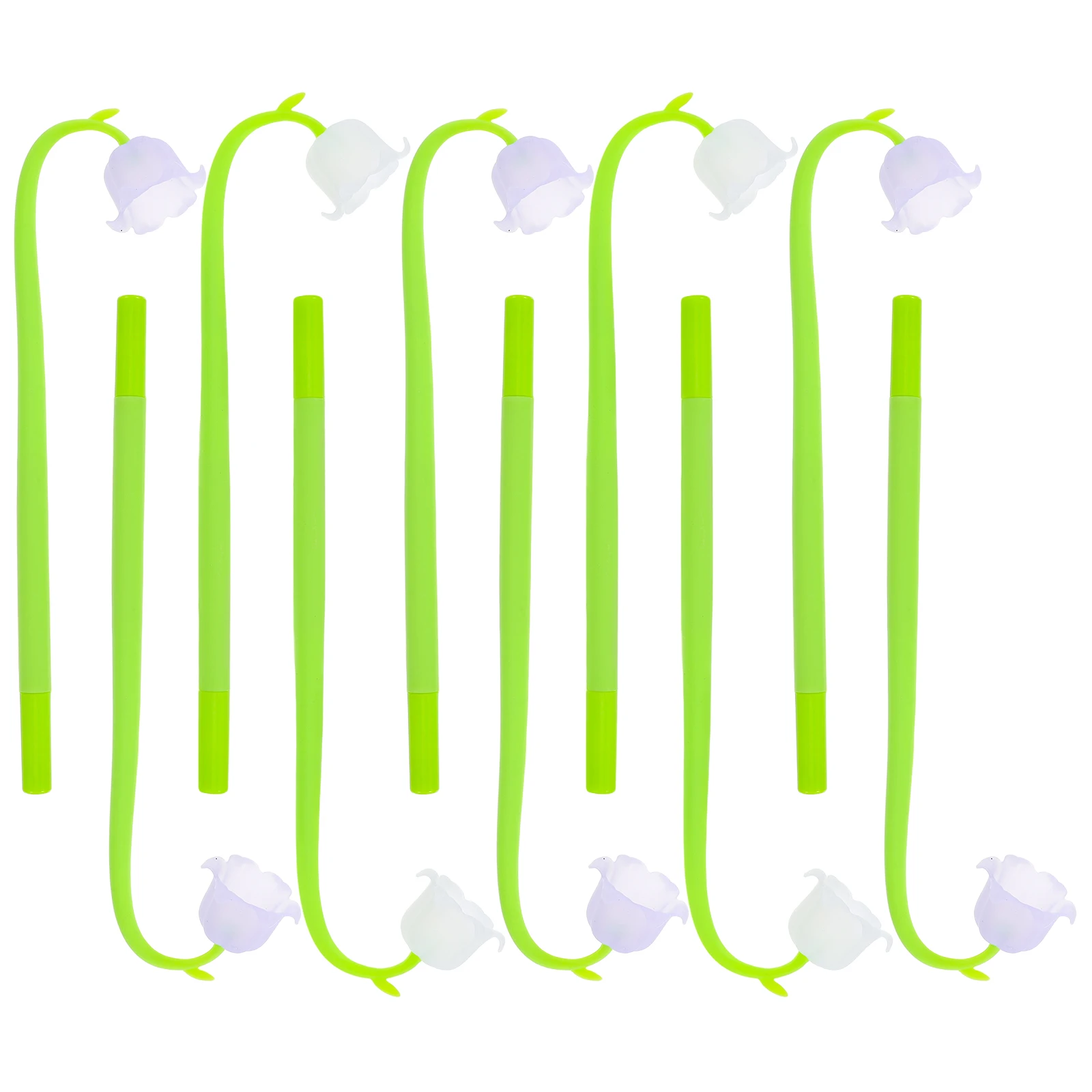 

10pcs 5mm Black Gel Pens Lily of Flower Design Stationery Multipurpose Gel Pen Writing Accessories Office Gifts