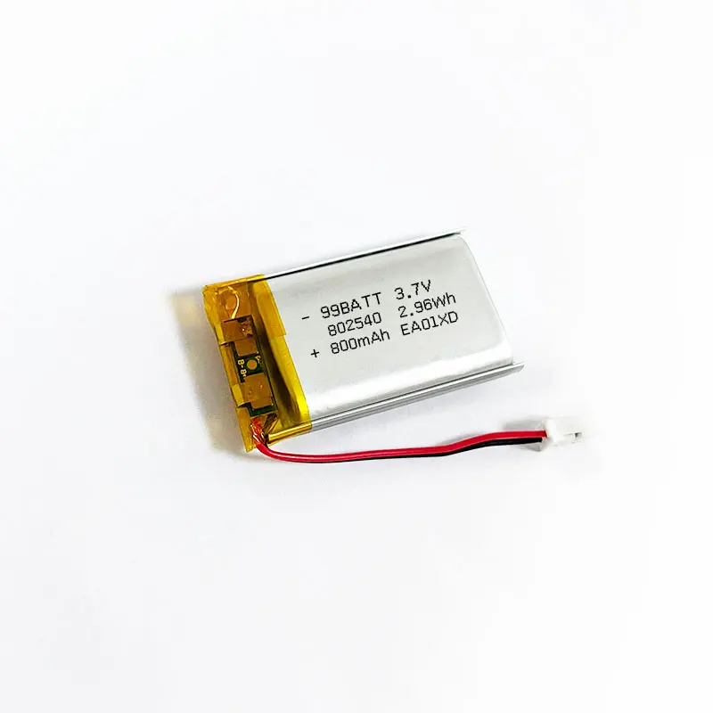 10PCS 802540 Lithium Battery 3.7V 800mAh  082540 802542 Li Polymer Batteries PH2P for Flashlight Remote Controller Handheld Fans