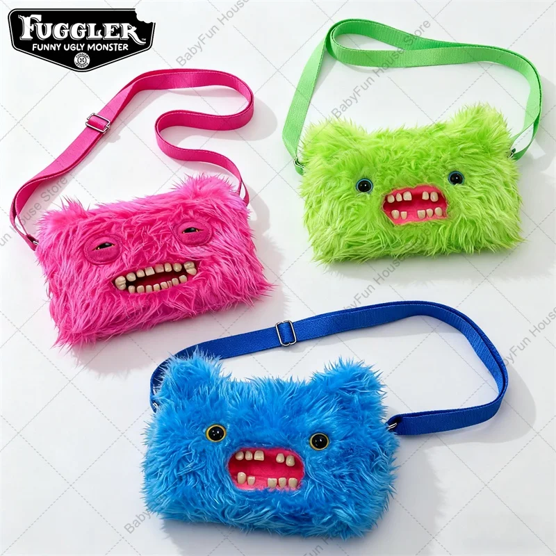 Newest Original Fuggler Ugly Teeth Monster Plush Toys Crossbody Bag Kawaii Fuggler Funny Screech Peluche Doll Shoulder Bag Gifts