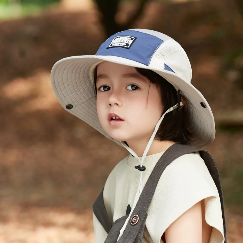 Outdoor Boys Girls Sun Hat Summer Bucket Hat for Children Casual Fisherman Hats Sun Protection Cap Wide Brim Hats