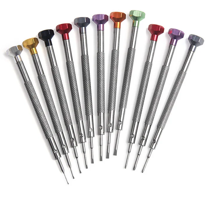 0.6-2.0mm Screwdriver Watch Repair Tool Kits Alloy Stainless Steel Flat Phillips Cross Screwdrivers Awl for Mobile Phone Glasses