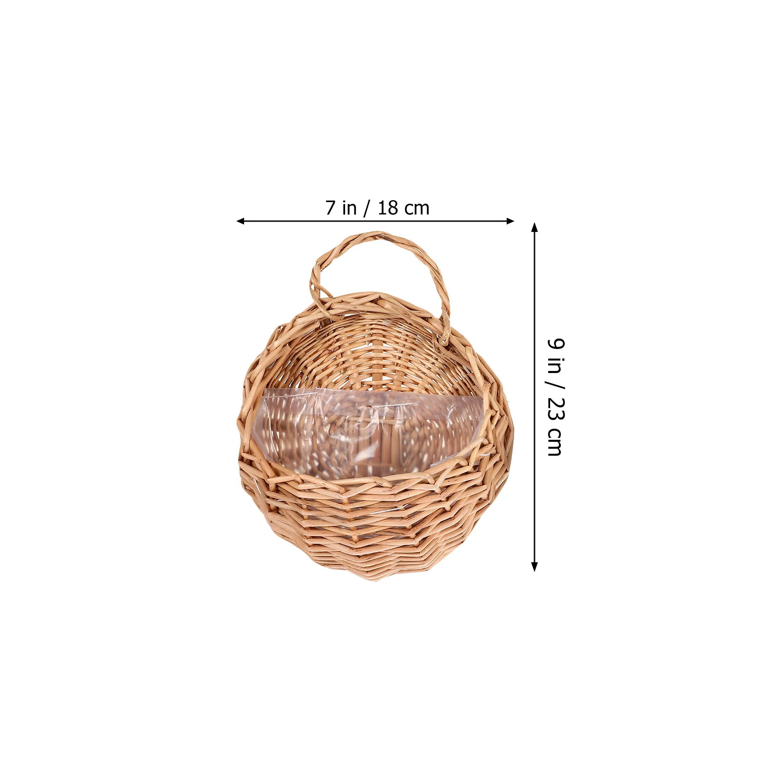 

4pcs Wicker Flower Pot Handmade Woven Hanging Basket Storage Wall Decor For Home Bedroom Kitchen Space Saving Plant Container