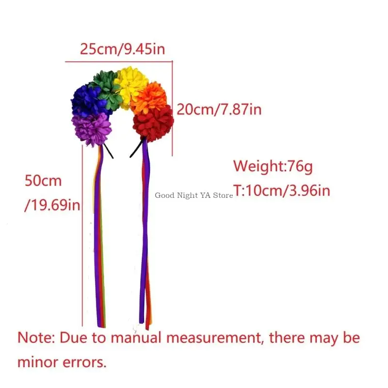 Floral hairband arco-íris cabelo hoop halloween borlas decorativas role play traje bailes formatura festa ao