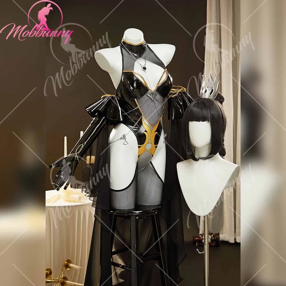 

Mobbunny x Princess_Ailish Shadowheart Bride Gothic Black Wedding Dress Sexy Lingerie Jumpsuit with Veil and Headdress