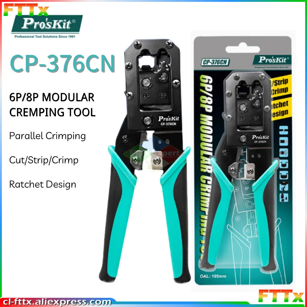 Pro'sKit CP-376CN crystal head network cable pliers professional grade super five or six categories 6P 8P crimping pliers