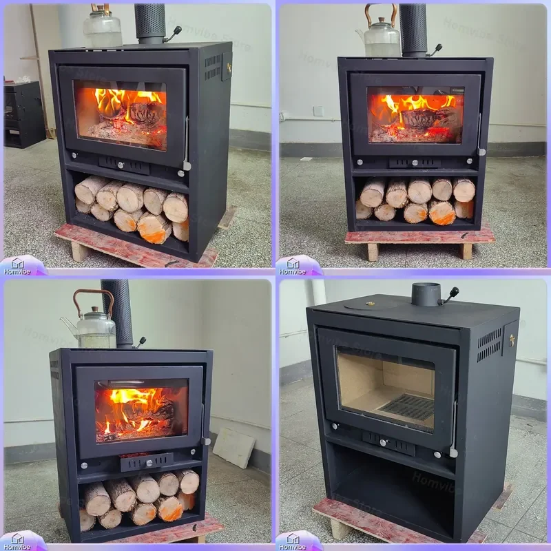 for Double Layer Thickened Carbon Steel Wood Burning Fireplace Indoor Outdoor Real Fire Heating Stove with Explosion Proof