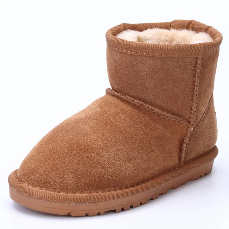 

Детские зимние сапоги на утолщенном искусственном меху, ботинки из натуральной кожи с мягкой подошвой, зимние теплые ботинки для маленьких мальчиков и девочек, удобная детская обувь