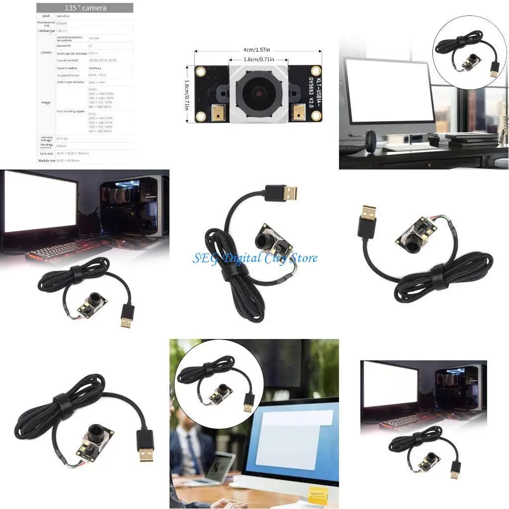 

U75B Webcam Module OV5693 5MP USB2.0 1080P 30hz USB Camera Module Cable Clear Recording and Auto Focusing