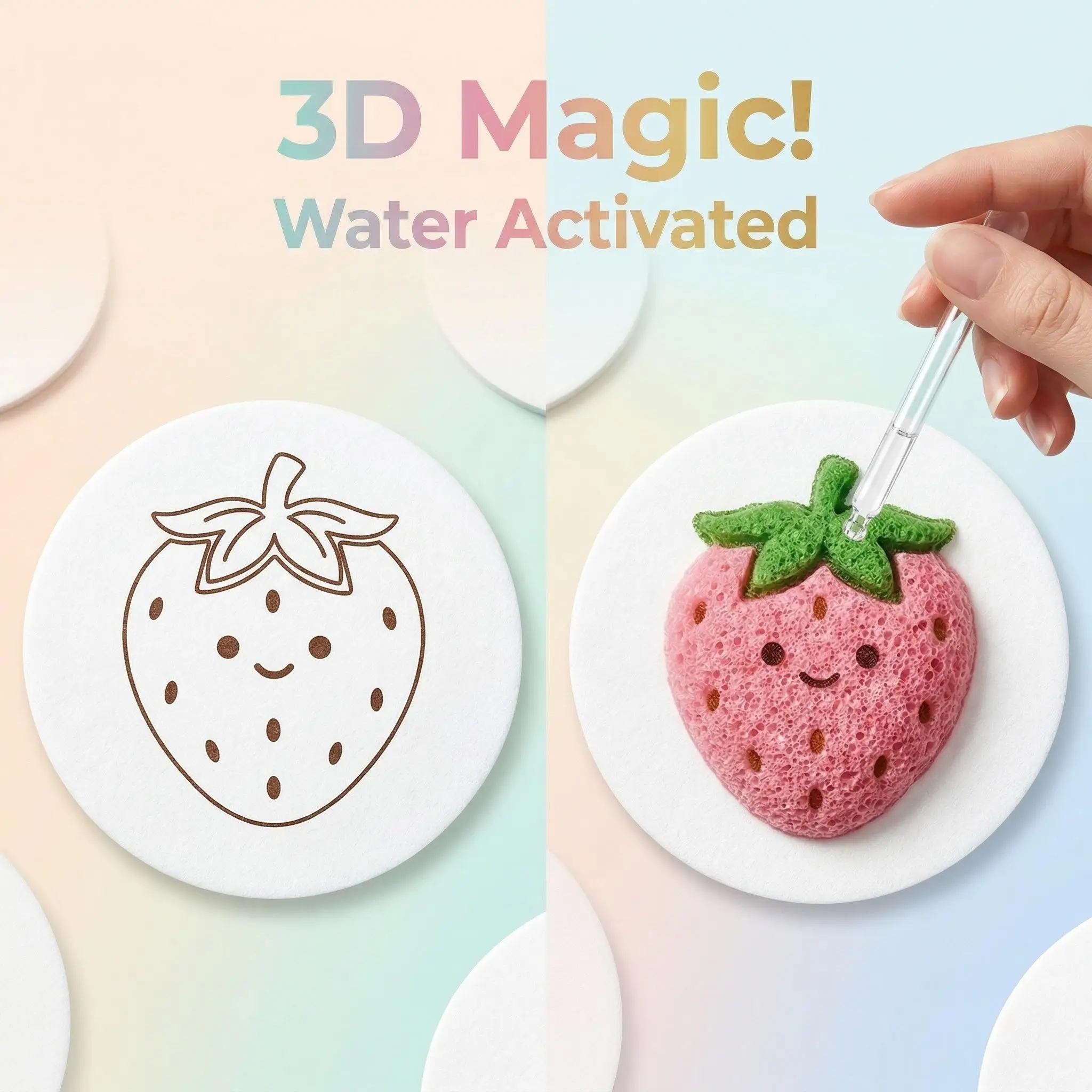 [20/50 шт.] Волшебная 3D-пена для рисования, активируемая водой, расширяющаяся, для детского творчества, DIY, игрушка, объемная текстура, для рисования