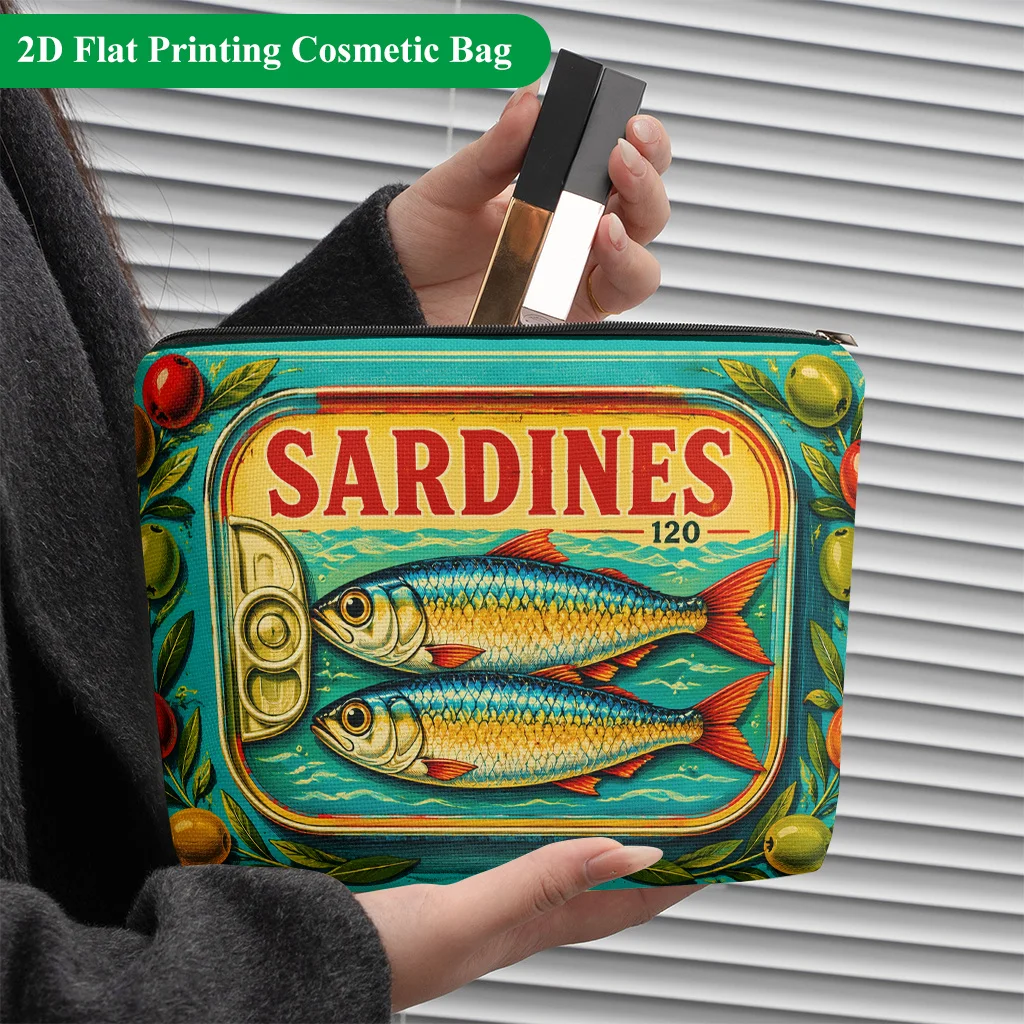 

Sardine Can Packaging Design Cosmetic Bag for Daily Clutter Storage Travel Carrying Lightweight Cosmetic Pouch Vatican Gifts