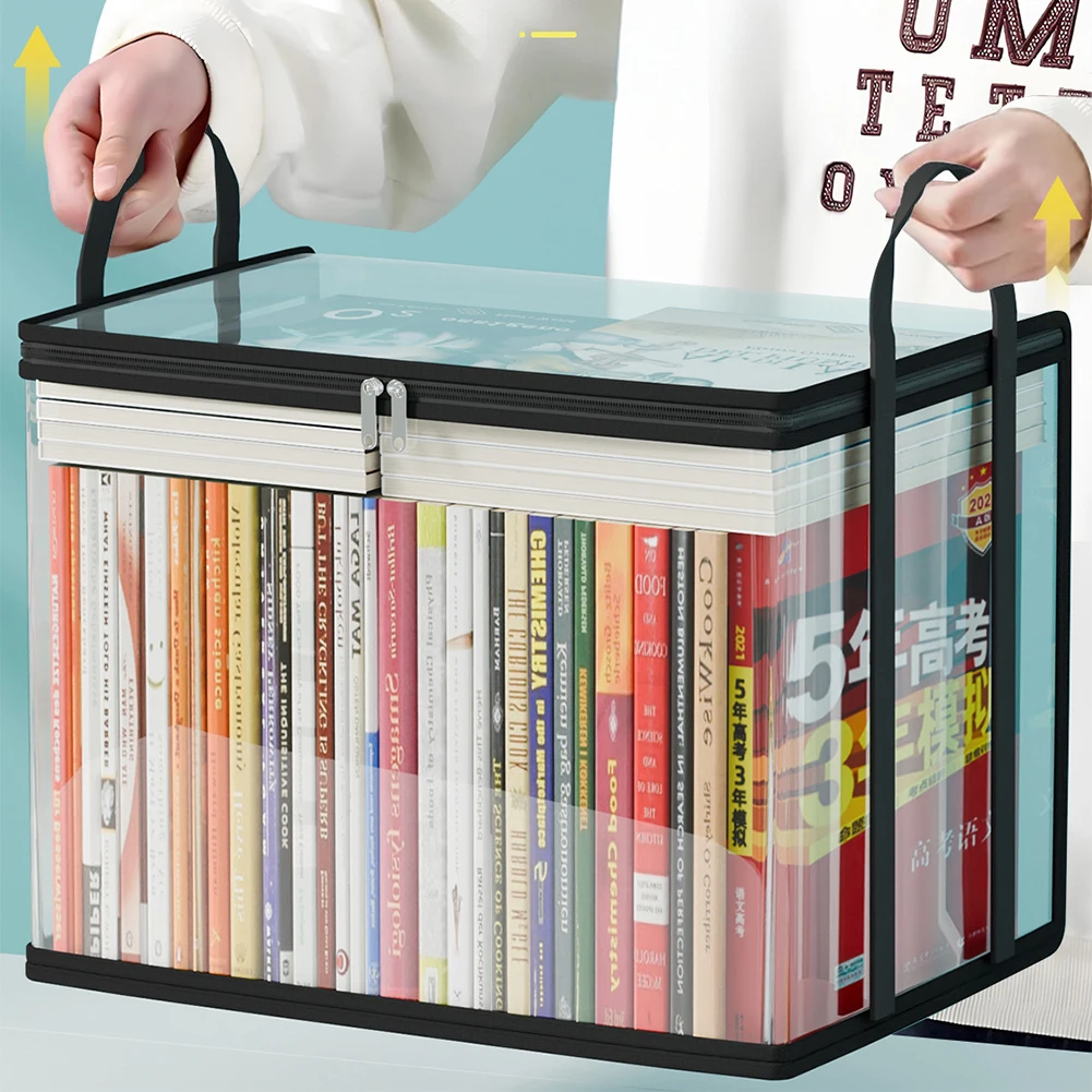 Transparente Aufbewahrungstaschen für Bücher, staubdichter Organizer für Klassenzimmer, große Buchbehälter, staubdichte Präsentationsbox, Schutz für Lehrbücher