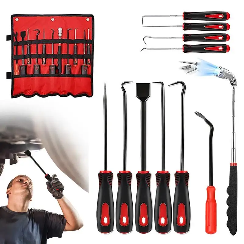 Hook and Pick Tool Set Multipurpose Hook And Pick Set 11PCS Auto Repair Tool Set Hook And Pick Set for Repairing Car Motorcycle