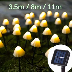Outdoor LED Garland Solar Lights Mushroom Waterproof Landscape Christmas String Lamp For Lawn Garden Patio Street Decoration