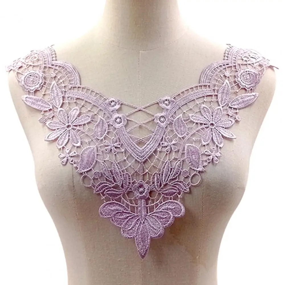 Hollow Lace Collar Elegant Embroidered Lace Collar Applique for Diy Sewing Supplies Hollow Out Lace Fabric for Women's for Women