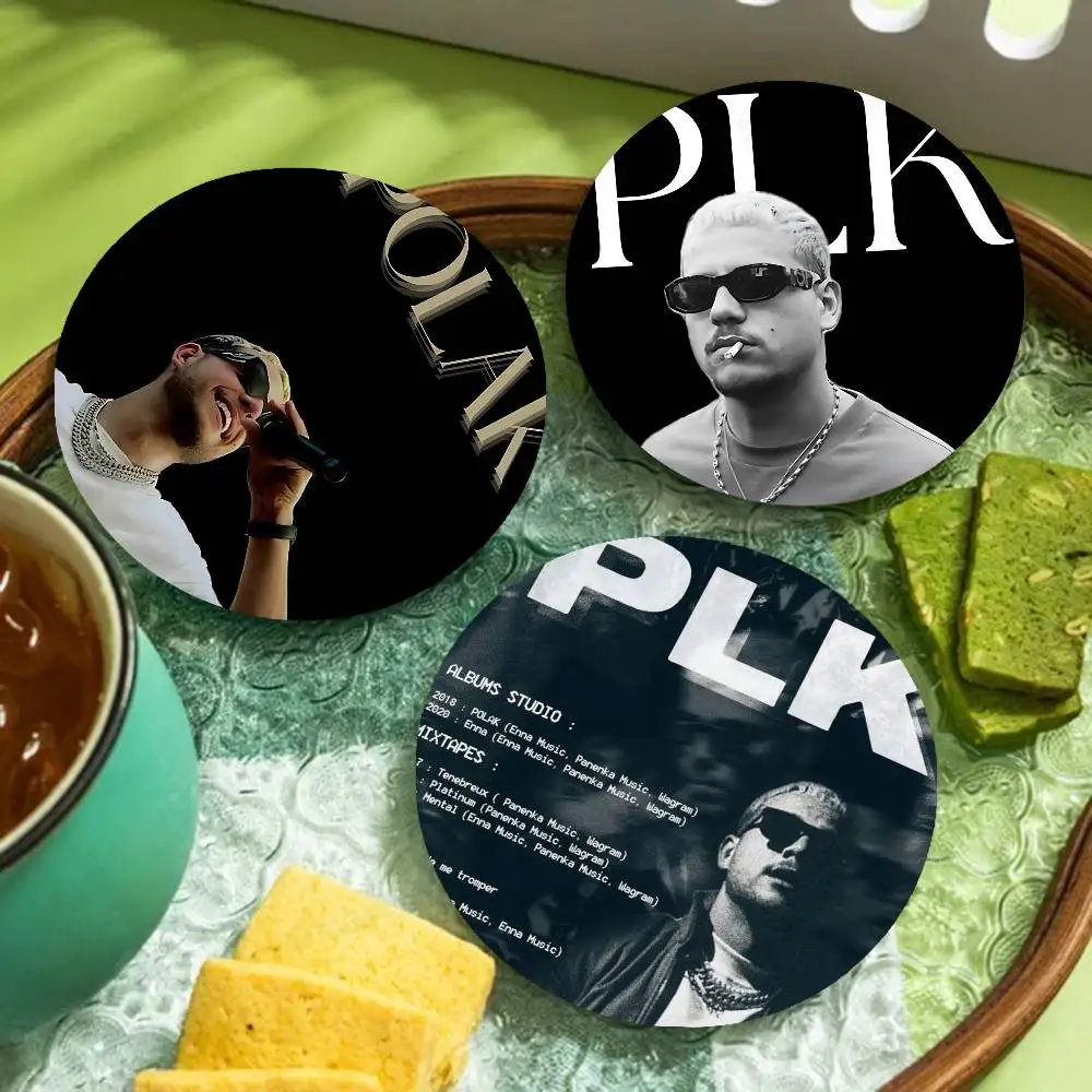 Rapper P-PLK Round Coasters Insulated Durable Cups Coffee Coaster Plate Mats Home and Decoration Kitchen Utensils