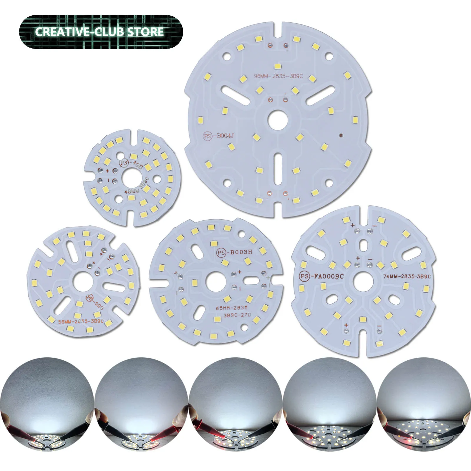 9W DC27-28V 250-300mA LED Bulb SMD Light SMD 2835 Plate Round Module Light Source Plate Cold White 6500K LED Downlight Chip