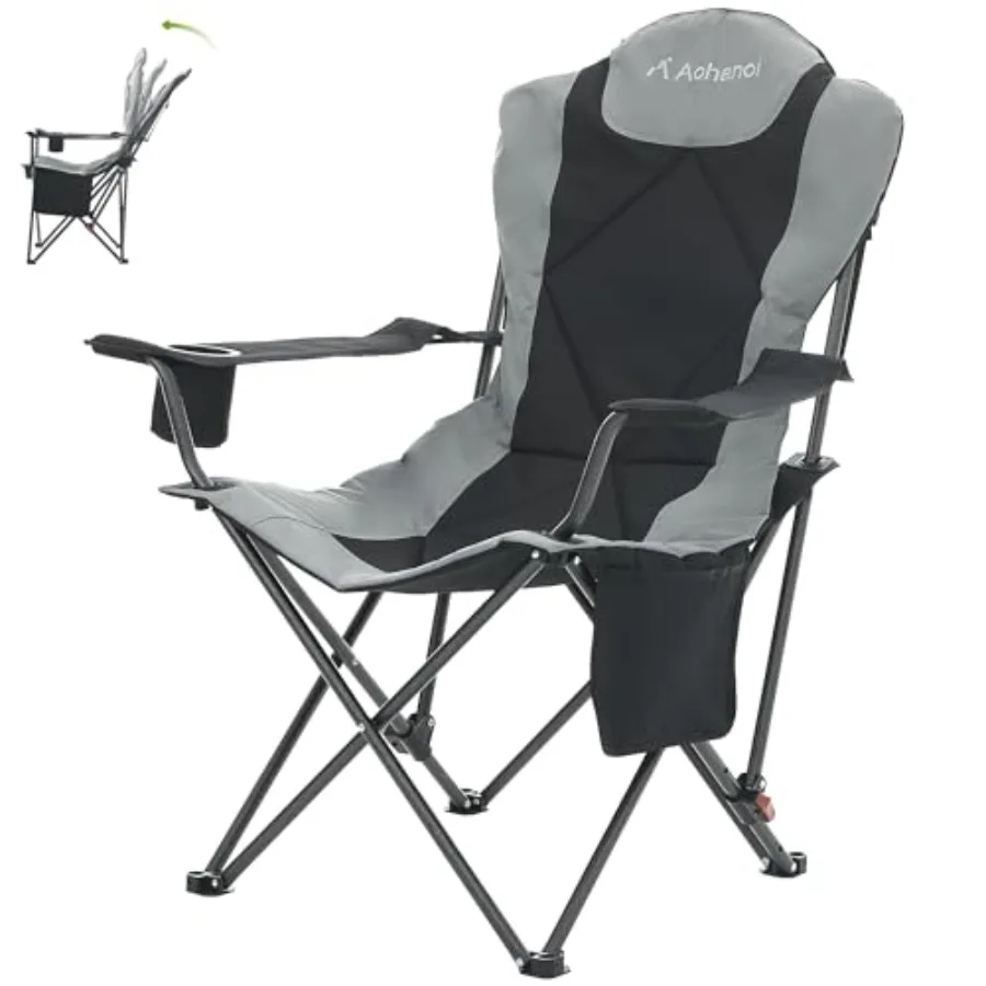 

Camping Chairs Portable Camp Chairs for Heavy People with Adjustable Angled Backrest Outdoor Folding Camping Chairs for Outside