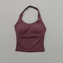 Performance Tank Tops Halters Strappy Seamless Workout Women - Espresso