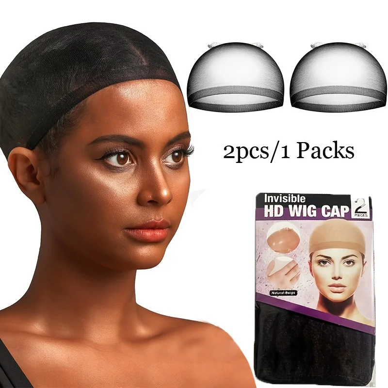 

Черная HD-шапочка для парика, невидимая и дышащая ультратонкая эластичная шапочка-сетка для париков с кружевной передней частью, шапочка для женщин и мужчин всех размеров