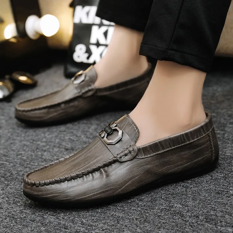 Loafers Luxury Designer Half Shoes for Men Casuales Slippers Men Mules Summer Slippers Leather Shoes for Men Zapatos Hombre