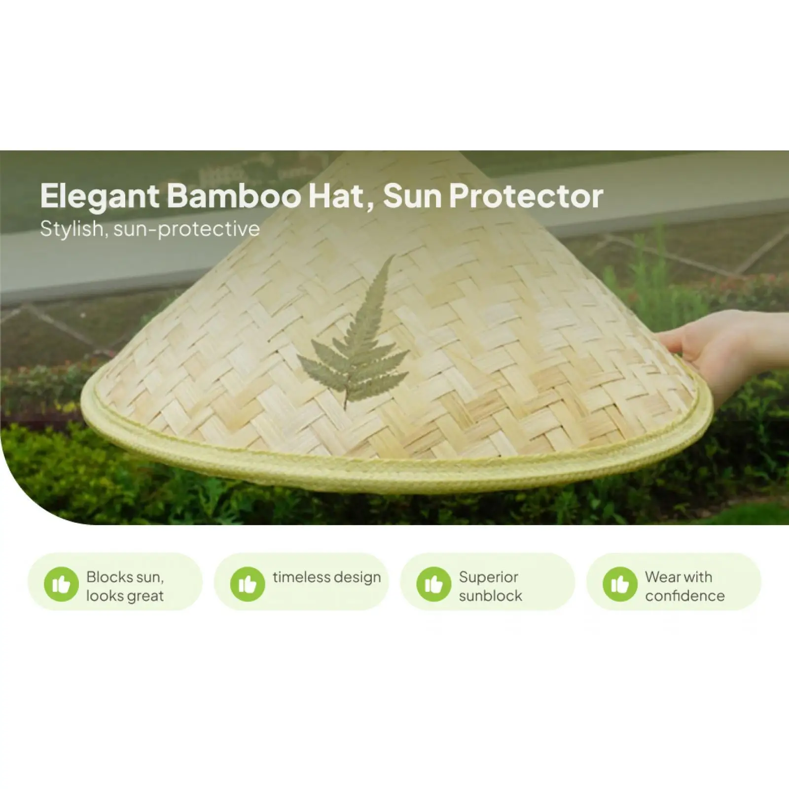 Bamboo Braided Hat Beach Oriental Hat Girls Boys Handmade Hat Rice Paddy Hat