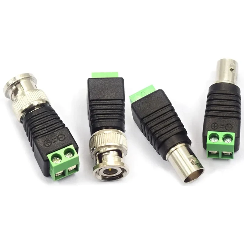 12V DC BNC Male female Connector Coax CAT5 Video Balun Adapter Plug for Led Strip Lights CCTV Camera Accessories