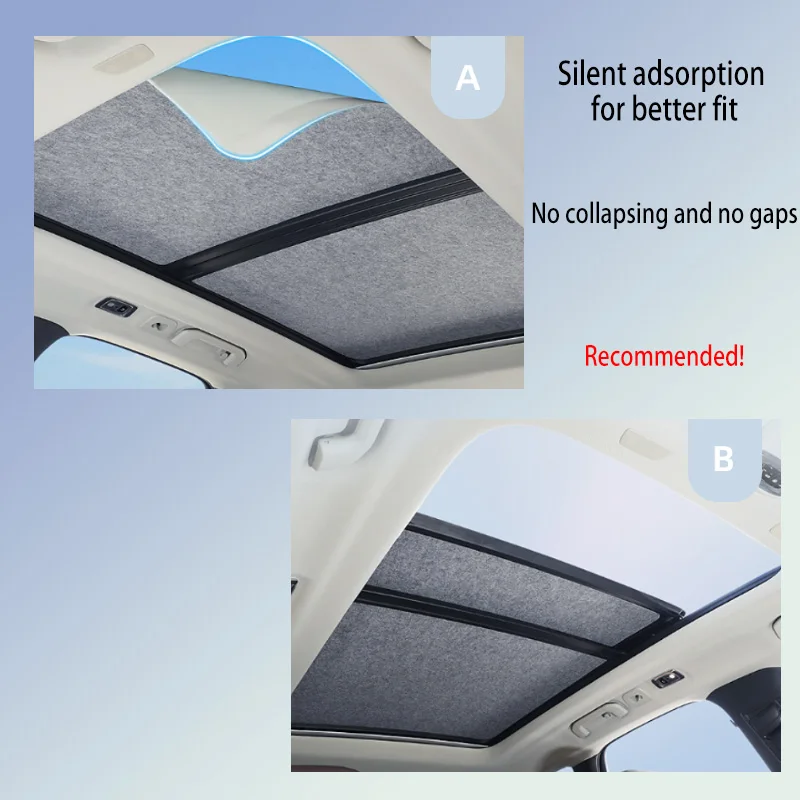 Sun Protection For Haval H9 2024~2027 2026 MK2 Electrostatic Adsorption Suede Fabric Panoramic Sunroof Insulation Visor Anti-UV
