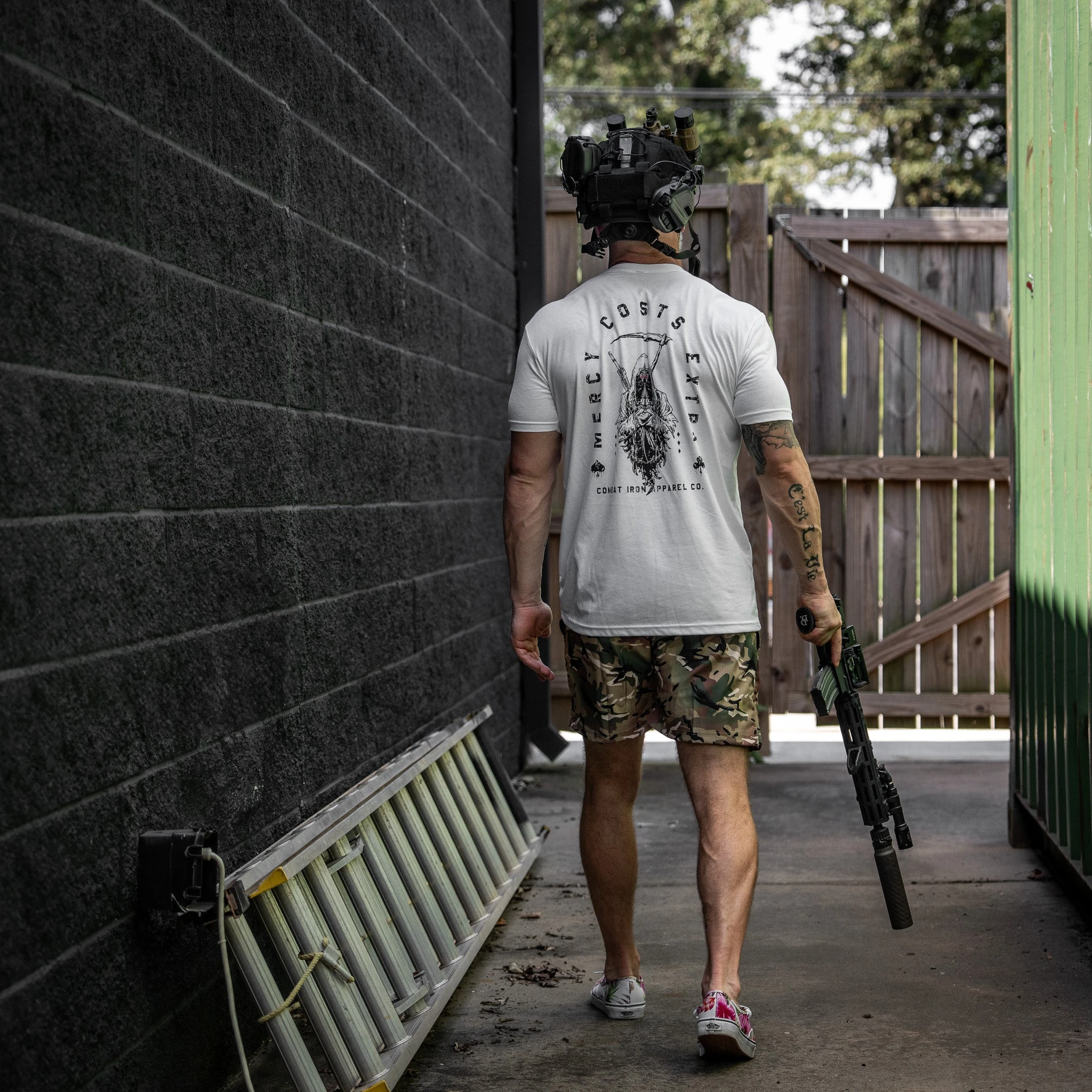 Men's Women's Oversized Crew Neck T-Shirt Mercy Costs Extra Grim Reaper Rifle Dark Hardcore Vintage Short Sleeve Casual Tee