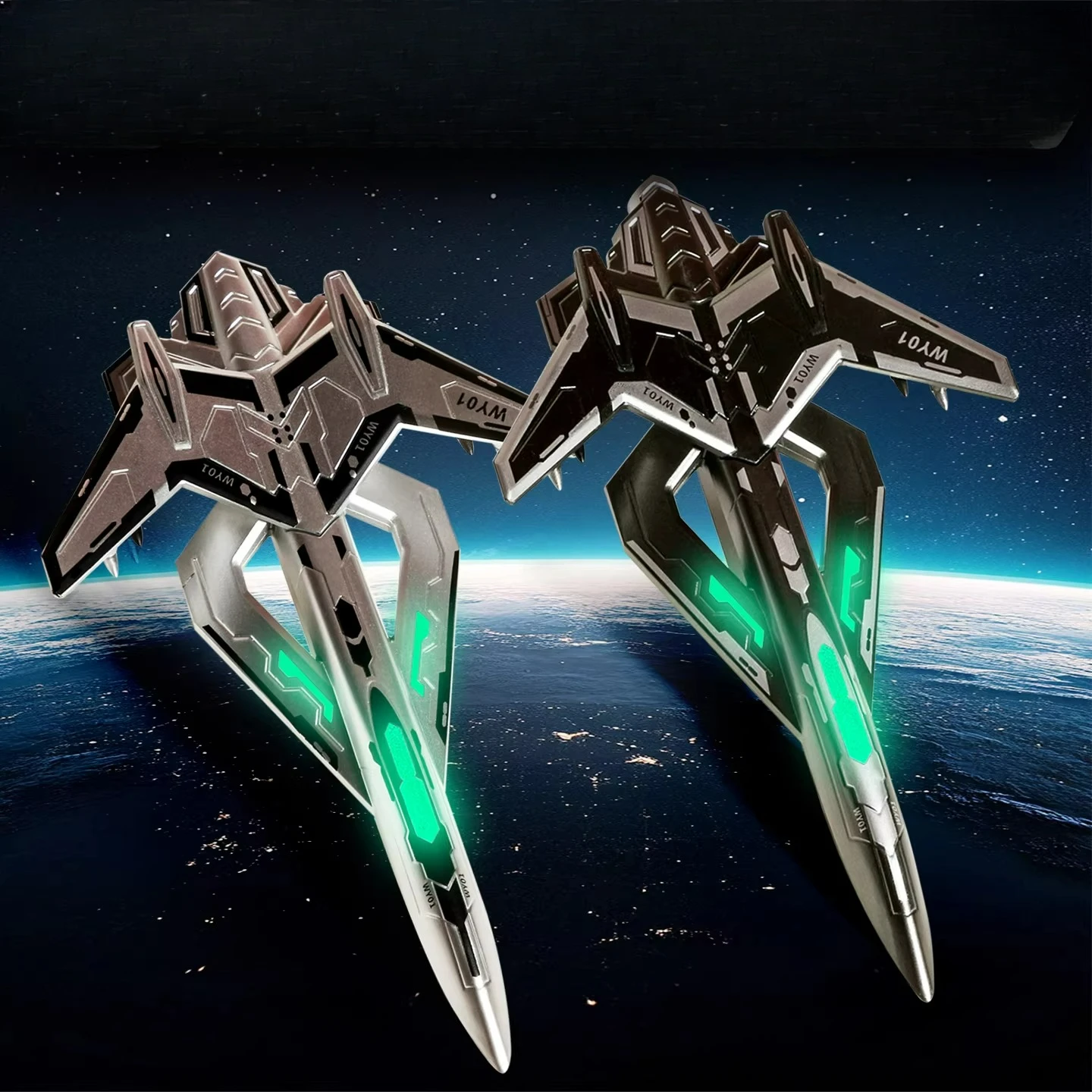 Luminous Desktop Ornament Fighter Model Airplane Pen Transformable Gift