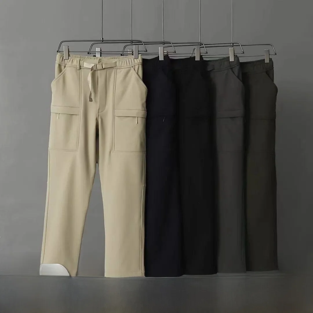 

Мужские повседневные брюки Thiened Fce на подкладке, ветрозащитные, водонепроницаемые, тройной заказ, осенне-зимняя рабочая одежда, прямая молния на талии