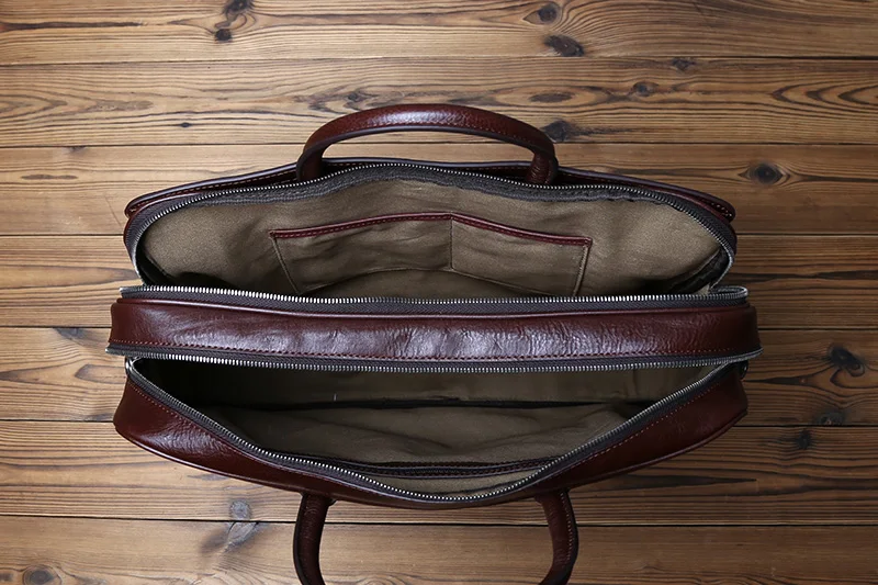 NZPJ Echtes Leder Herren Aktentasche Vintage Natürliche Rindsleder Handtasche Große Kapazität Umhängetasche Lässige Mode Computer Tasche – Detail 16