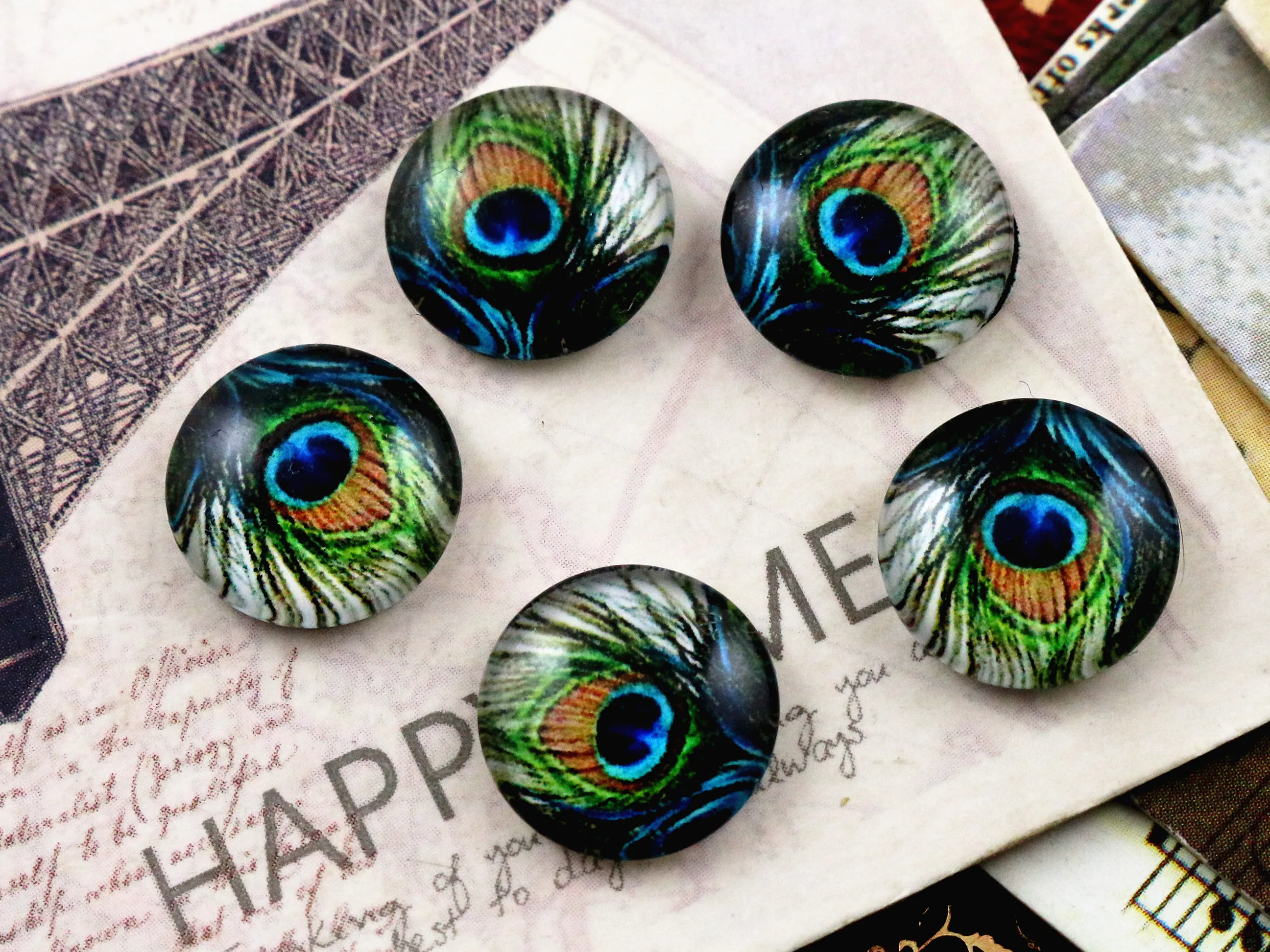 Hot Sale 20pcs 12mm Handmade Cool Style Photo Glass Cabochons