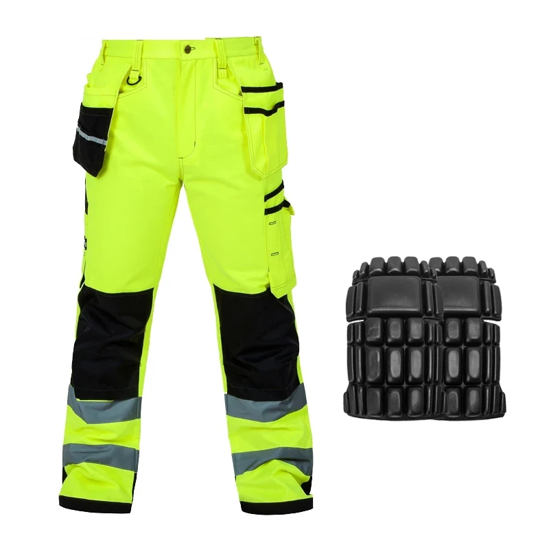 Bauskydd Reflective Pants Multi Functional Pockets Wear-resistance Safety Trousers Work Pants Construction