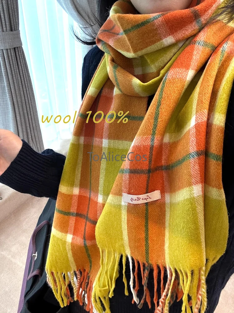 

В наличии: эксклюзивная расцветка, 100% чистая шерсть, винтажный шарф в клетку, утолщенный, теплый, шаль, галстук-шарф для женщин, зима