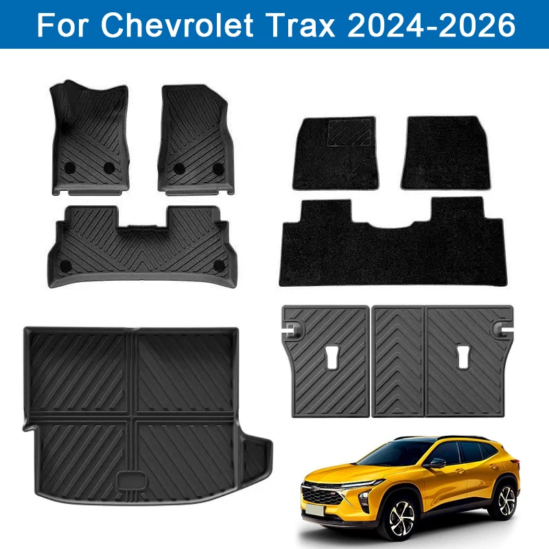 

for Chevy / Chevrolet Trax 2024 2025 2026 Car Floor Mats Cargo Liner Trunk / Backrest Mat TPE 3D Left Rudder