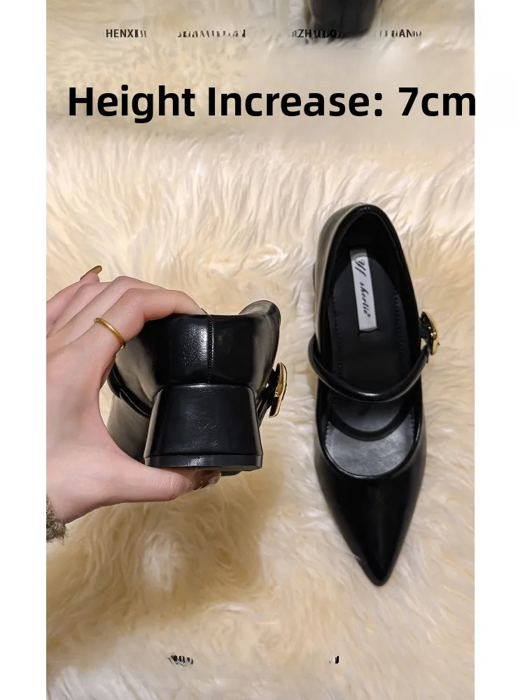 

Удобный невидимый удлиняющий 7 см с острым носком Мэри Джейн Single oes женский весенне-летний Faion невидимый ремешок oes