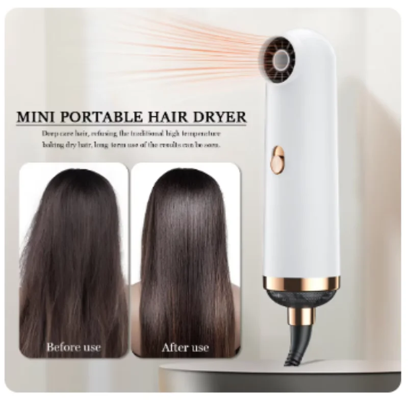 Mini Portable Leafless Hair Dryer - Professional Hair Straightener  Ideal for Travel and Home Use - Air Blower Hairdressing Devi