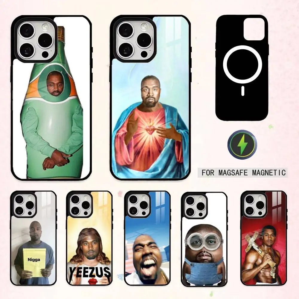 

Humorous K-Kanye W-West YE Phone Case For iPhone17,16,15,14,13,12,11 Plus,Pro Max Magnetic For Magsafe Wireless Charging