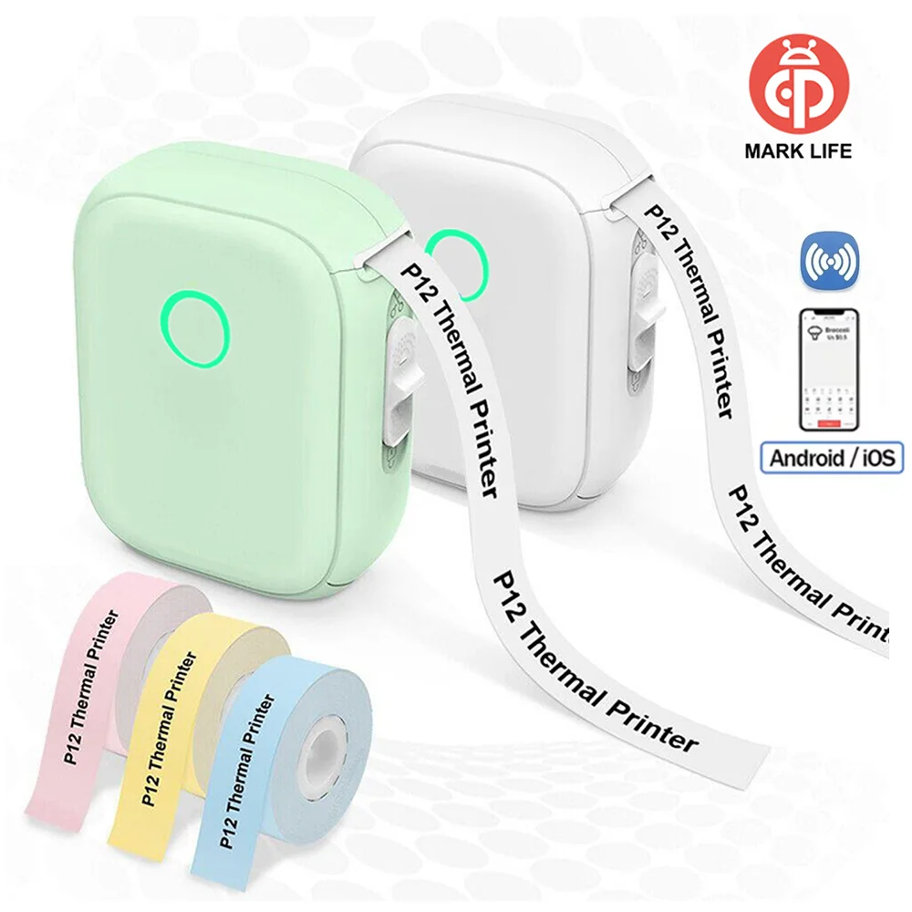 

Marklife Thermal Label Printer P12 Mini Bluetooth Adhesive Label Printer For Kitchen Office To Gift/Diy Creative/Marking Machine