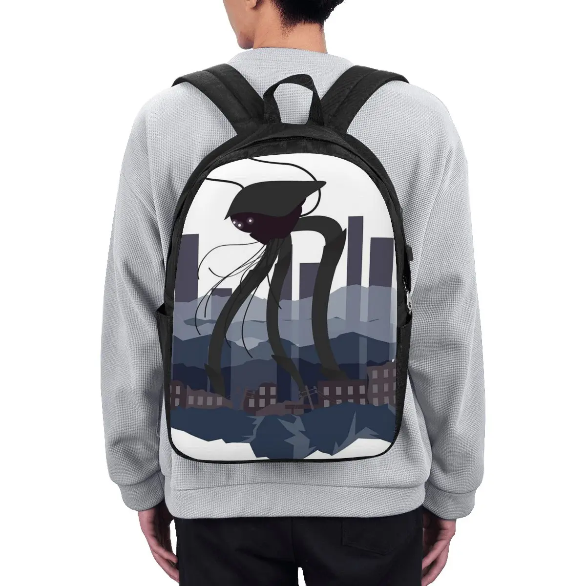 War Of The Worlds Martian Tripod Backpack Travel Notebook Bag Computer College Student School Bag Laptop Shoulder Bags view 2