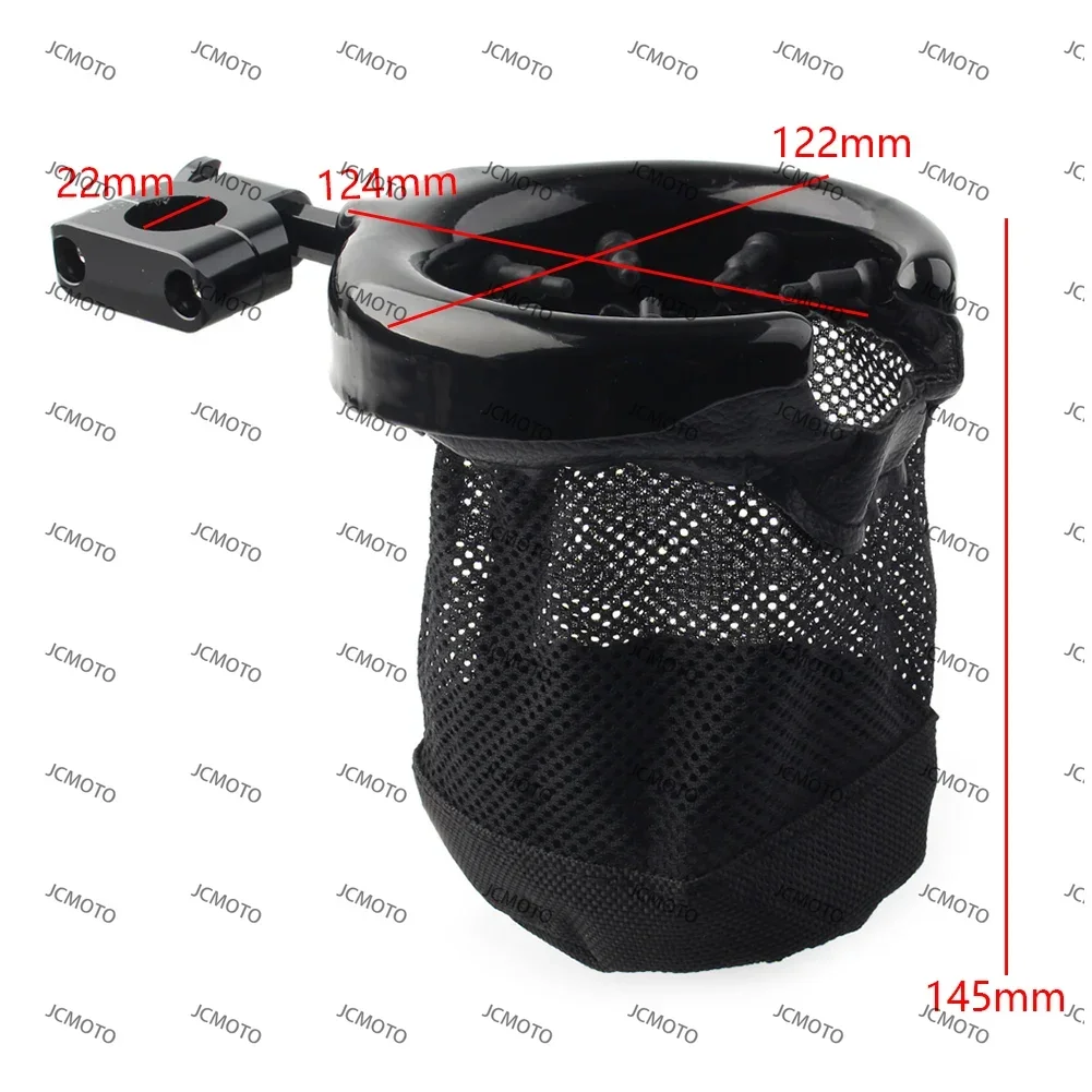 

Black For Harley Dyna FXD Softail Electra Glide etc Motorcycle 7/8" Handlebar Cup Holder Drink Basket Universal