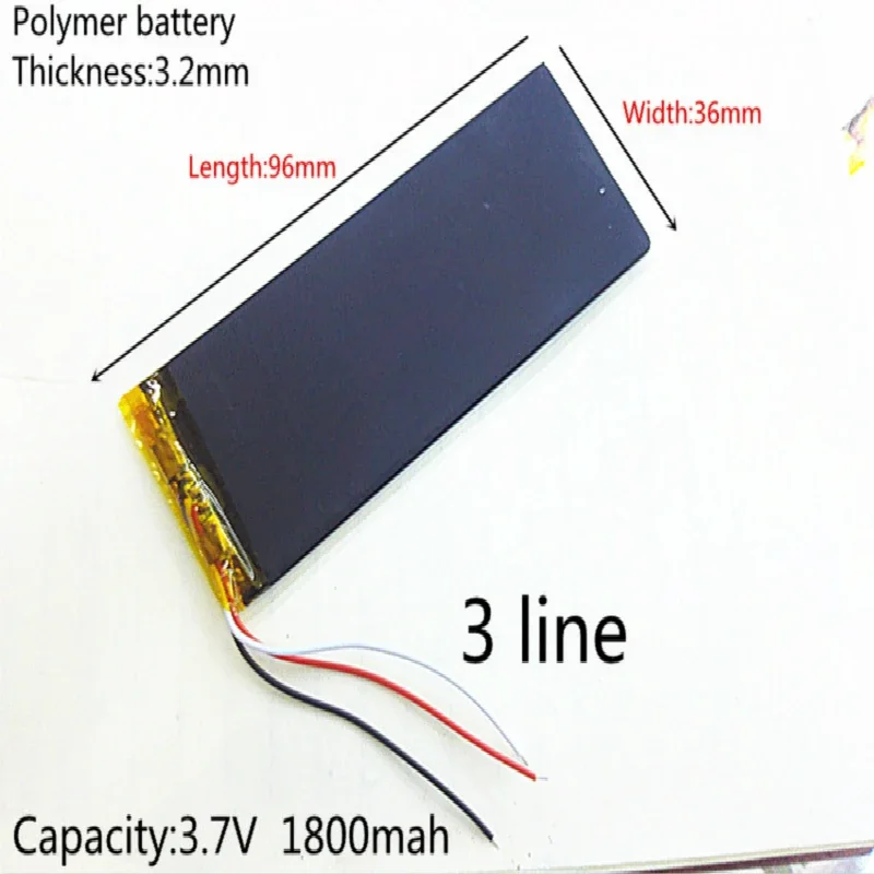 

free ship 3.8V XWD 323696P 1700MAH LI- ION POLYMER battery 3 cables 1800MAH for china clone I6 goophone 6s MTK andorid phone