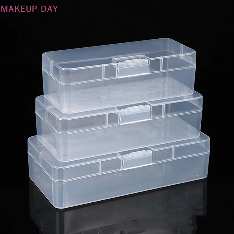 1Pcs Nail Pen Case Box PP Material Transparent Nail Brush Box Pouch Stationery School Pencil Case Supplies Pencil Storage