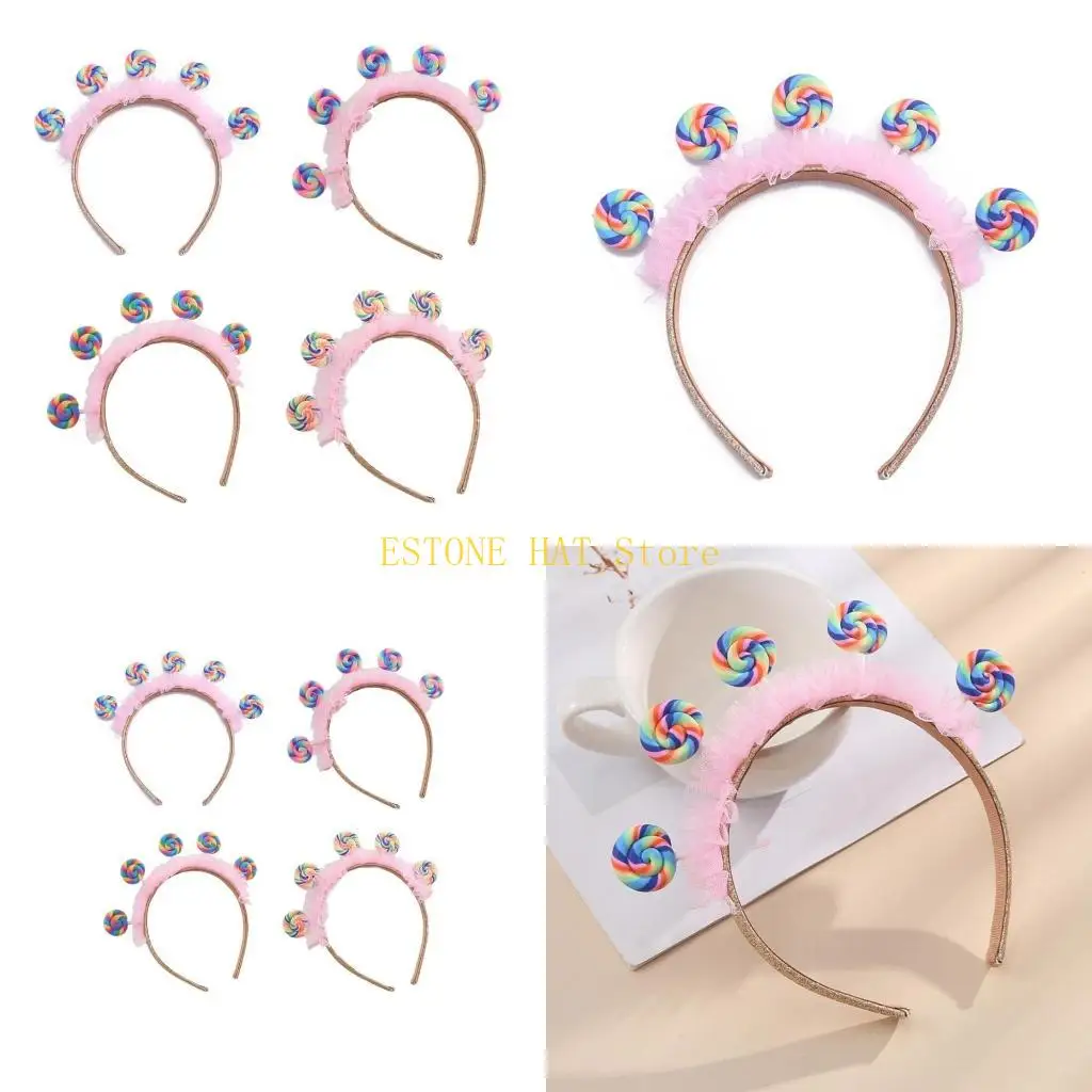 49MF أطفال يوم ملون مصاصة على شكل كرنفالات رئيس العائلة تظهر طوق الشعر للبالغين #1