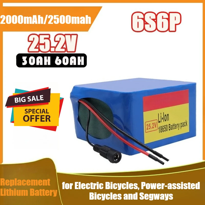 

6S6P 18650 Lithium-ion Battery Pack 25.2V 2000mAh/2500mah for Electric Bicycles, Power-assisted Bicycles and Segways